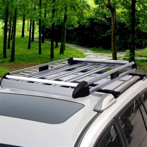 50" x 38" Aluminum Car Roof Cargo Carrier Luggage Basket Rack Top w/Crossbars - Biashara Kenya