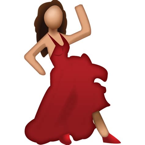 Download Dancer With Red Dress Emoji | Emoji Island