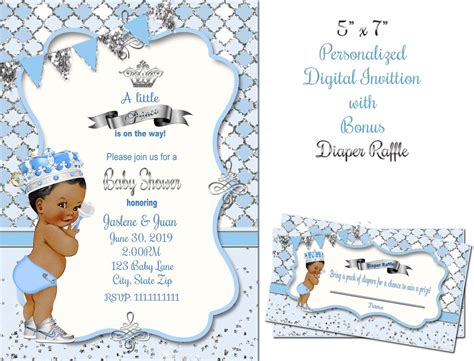 Royal Baby Shower Invitation light Blue diamond baby blue | Etsy ...