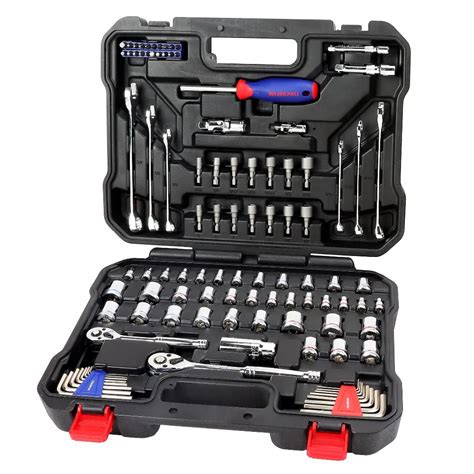 WORKPRO Car Repair Tools Mechanic Tool Set Sockets Set Tools for Auto Screwdrivers Metric SAE ...