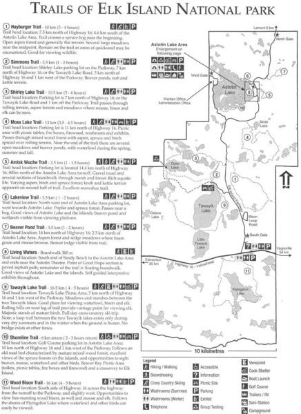 Elk Island National Park Trail Map - Elk Island National Park Alberta • mappery