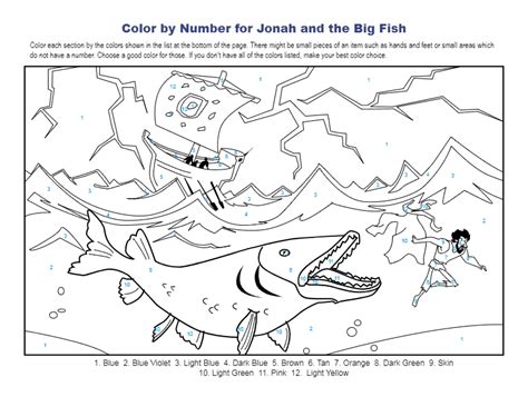 Jonah And The Big Fish Coloring Sheet