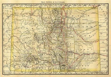 16" x 24" 1879 Indexed Map of Colorado Showing The Railroads in The State | eBay | Colorado map ...