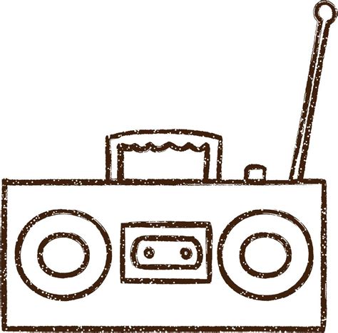 Boombox Charcoal Drawing 12299995 Vector Art at Vecteezy