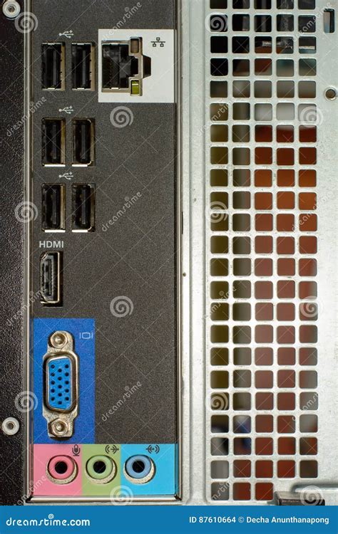 The Back of the Case Computer Pc Stock Photo - Image of power, tower: 87610664