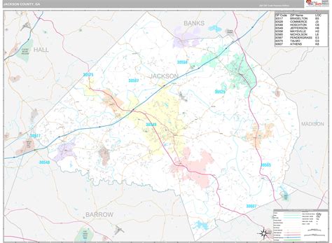 Jackson County, GA Wall Map Premium Style by MarketMAPS - MapSales.com