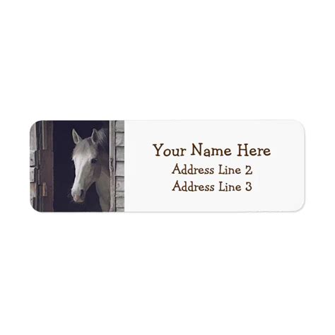 Beautiful Gray Mare Horse Return Address Labels | Zazzle