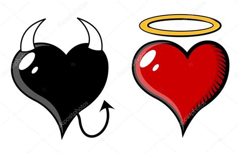 Devil and Angel Heart - Vector Illustration — Stock Vector © baavli #29939519