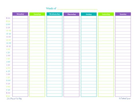 Weekly Planner Printable | Weekly planner template, Weekly hourly ...