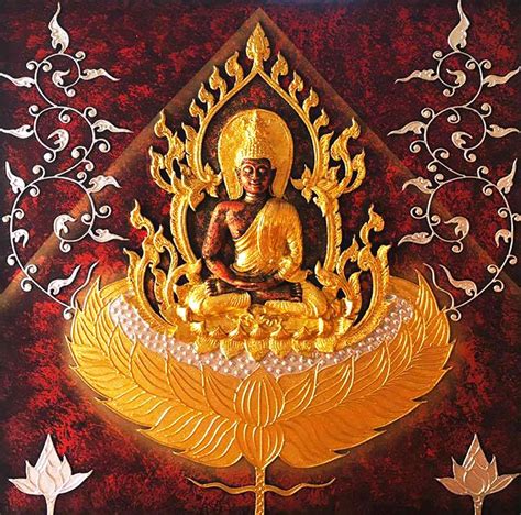 3D Golden Thai Buddha Painting - Royal Thai Art - Paintings & Prints, Ethnic, Cultural, & Tribal ...