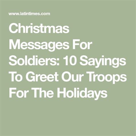 Christmas Messages For Soldiers: 10 Sayings To Greet Our Troops For The ...