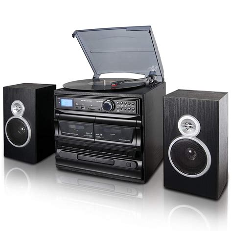 Trexonic Shelf Stereo System With CD, Turntable, Dual Cassette Player ...