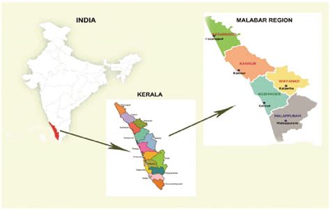 1 Map of Kerala state and Malabar region (source: authors' creation... | Download Scientific Diagram