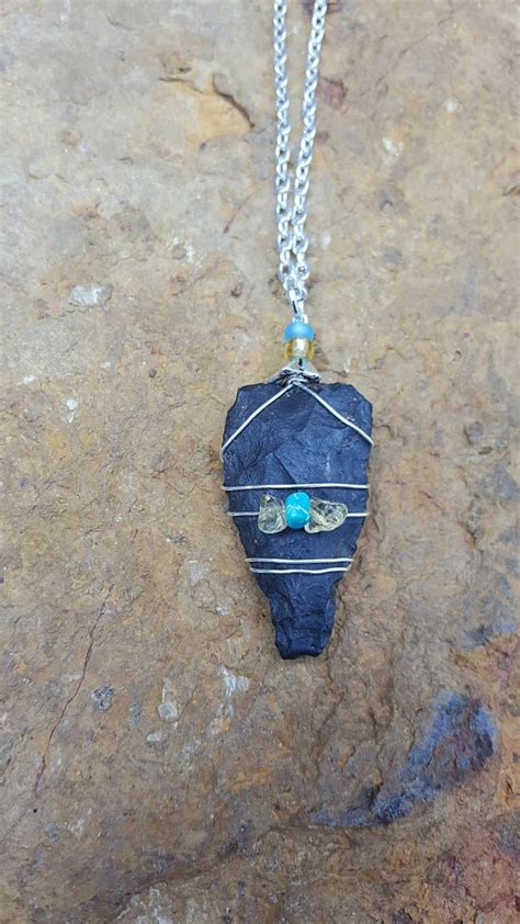 Wire Wrapped Native American Indian Arrowhead Pendant With | Etsy