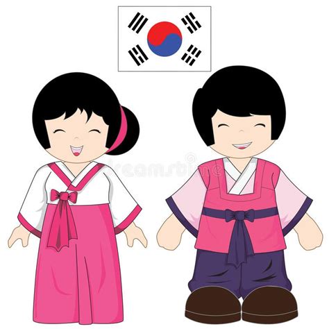 Traje Tradicional De La Corea Del Sur Imagen de archivo libre de ...