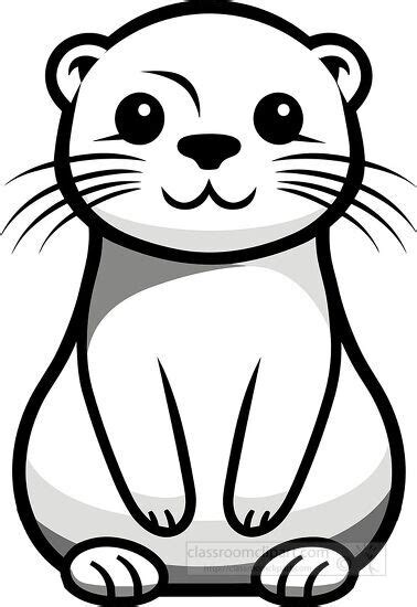 Animal Outline Clipart-otter animal black outline clip art