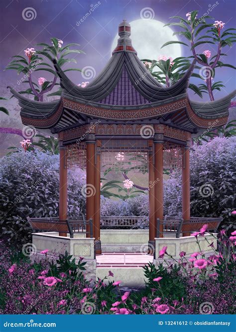 Oriental scenery 3 stock illustration. Illustration of summer - 13241612