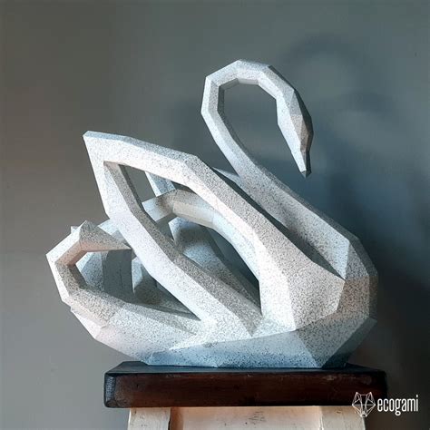 Printable swan papercraft sculpture perfect for your decor