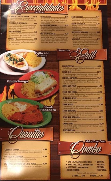 Menu at El Toro Loco restaurant, Memphis, Poplar Ave