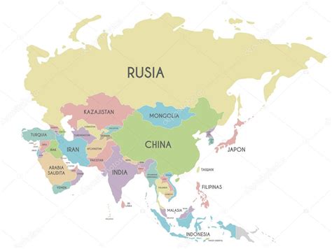 Map Of Asia With Country Names