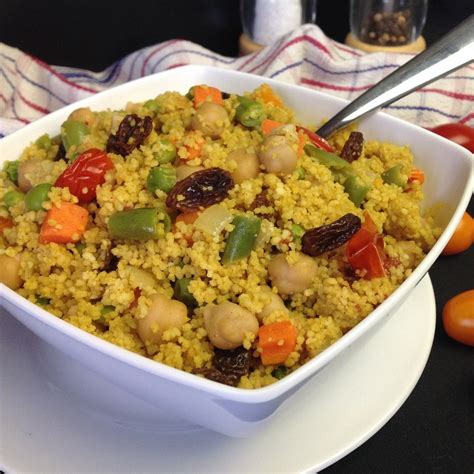 Moroccan Couscous with Chickpea and Vegetables - Old Skool Recipes