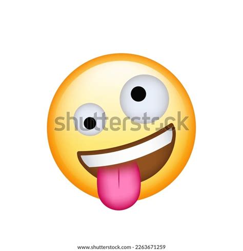 Zany Face Emoji Isolated On White Stock Vector (Royalty Free ...