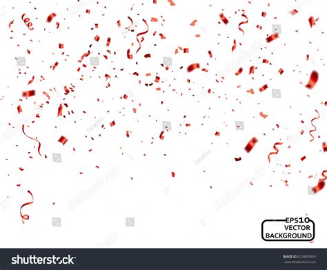 Celebration Background Template Confetti Red Ribbons Stock Vector (Royalty Free) 623850959