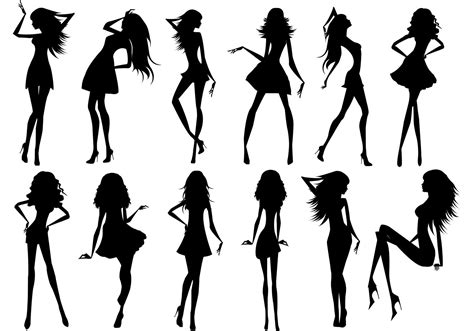 Silhouette of beautiful girls - Download Free Vector Art, Stock Graphics & Images