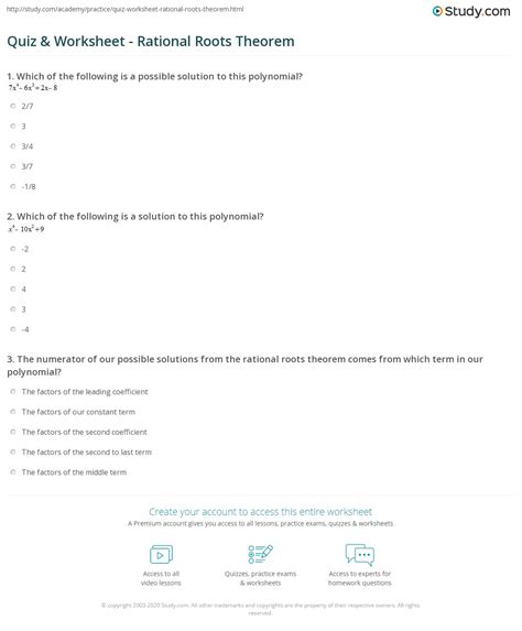 30++ Rational Root Theorem Worksheet – Worksheets Decoomo