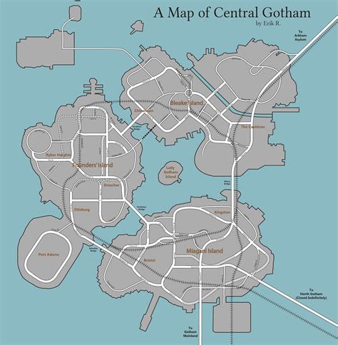 I made a street map of Central Gotham City from Arkham Knight ...