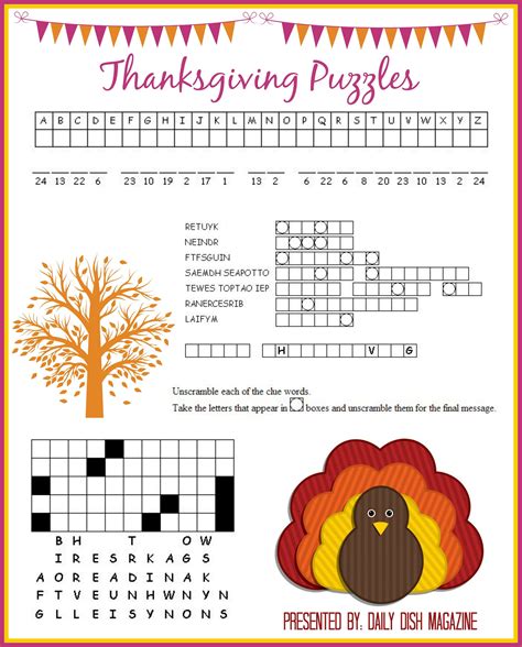 Printable Thanksgiving Puzzles For Adults | Printable Crossword Puzzles