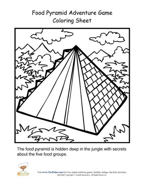 Food Pyramid Adventure Game Coloring Page For Kids