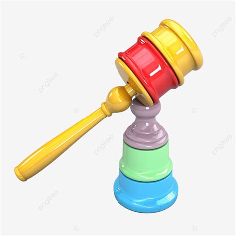 3d Illustration Colorful Court Hammer, 3d, 3d Illustration, Business PNG Transparent Image and ...