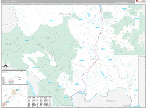 Okanogan County, WA Wall Map Premium Style by MarketMAPS