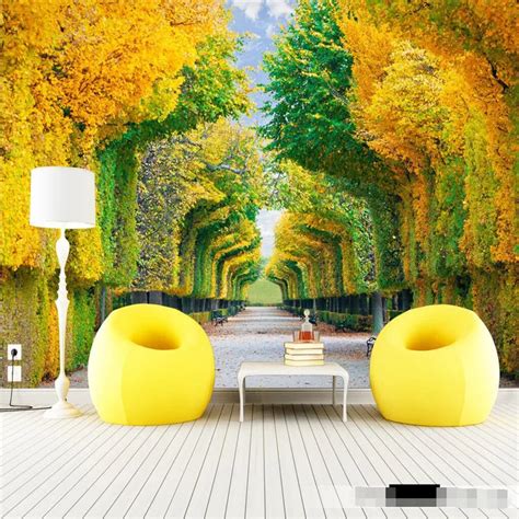 Aliexpress.com : Buy home decor Photo backdrops wallpaper for living room Nature trees maple ...