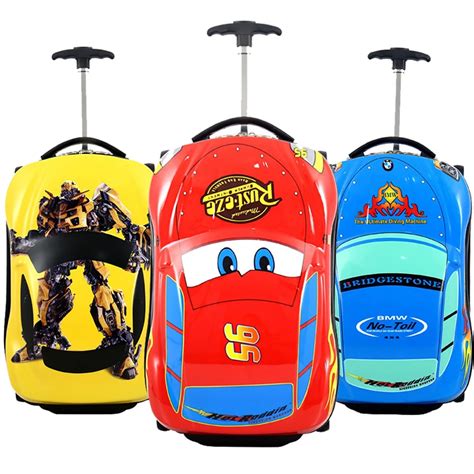 3D Kids Suitcase Car Travel Luggage Children Travel Trolley Suitcase ...