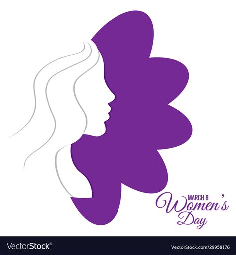 Happy womens day silhouette face woman Royalty Free Vector