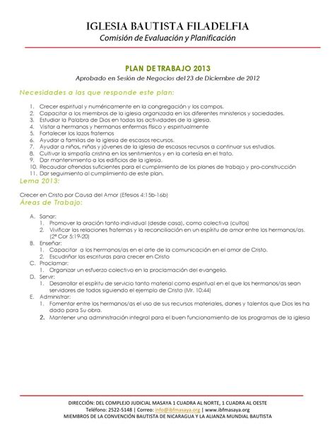 Plan Operativo para el 2013 de la Iglesia Bautista Filadelfia | How to ...