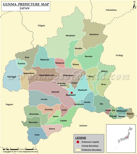 Gunma Prefecture Map | Map of Gunma Prefecture, Japan