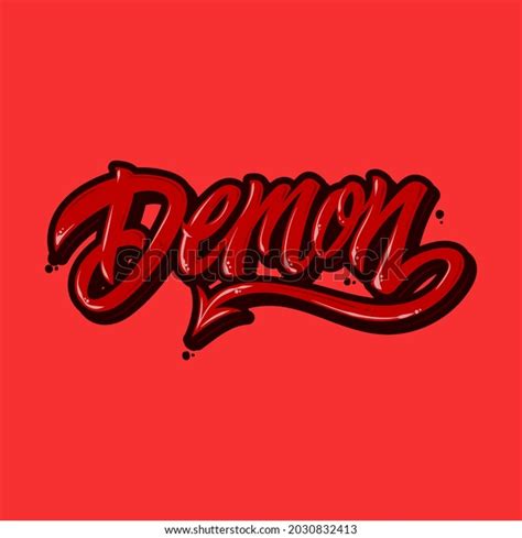 Demon Typography Lettering Vector Logo Stock Vector (Royalty Free) 2030832413 | Shutterstock