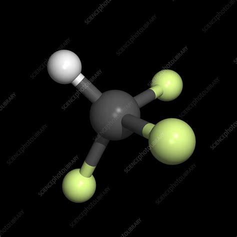 Trifluoromethane molecule - Stock Image - A654/0060 - Science Photo Library