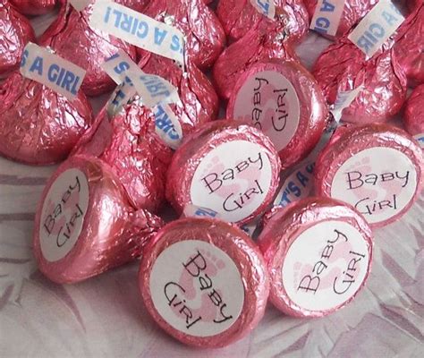 Baby Shower Hershey Kisses Pink with Personalized Stickers by Twenty3Design | Baby shower ...