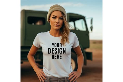 Woman Blank Tshirt Mockup Graphic by BestMockupStore · Creative Fabrica