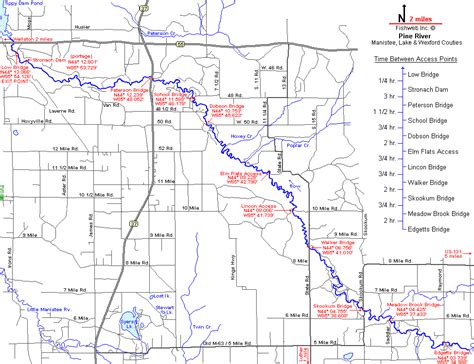 Pine River Map Manistee County Canoeing Kayaking Tubing Michigan Interactive™