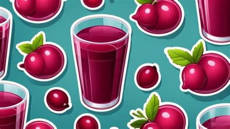 Premium Photo | Collection set of Cranberry Juice elements