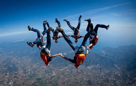 Wallpaper freestyle, skydiving, skydivers, headdown, extreme sport, freefly, freeflying images ...