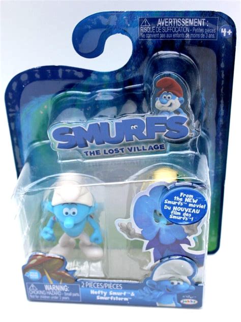 Smurfs The Lost Village Movie 2 figures Hefty Smurf & Smurfstorm New ...