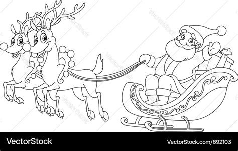 Santa Sleigh Outline