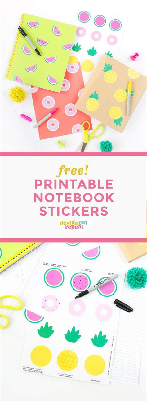 Cute Printable Notebook Stickers - Design Eat Repeat