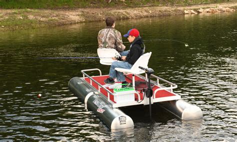 Patriot Mini Pontoon Boat | Two-Man Fishing Pontoon Boat | Pond King ...